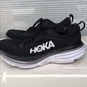 Hoka One One Clifton 8 Womens Black And White Running Shoes Size 9.5D